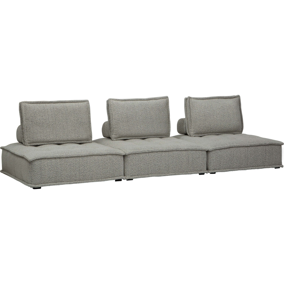 Element II Club Modular Sofa, Silver Boucle