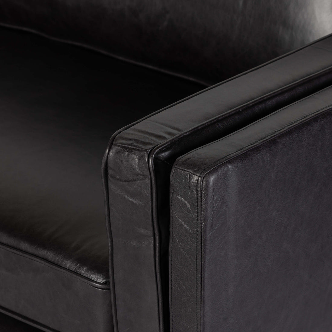 Emery Leather Sofa, Sonoma Black