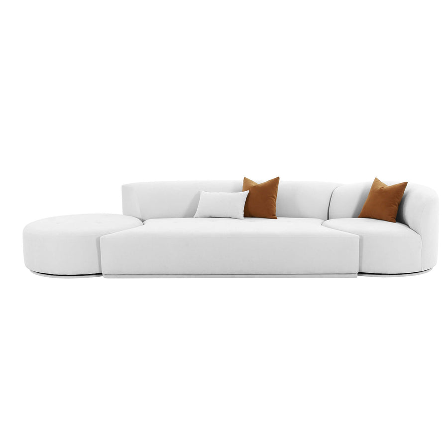 Fickle 3 Piece Chaise Modular Sofa, Grey