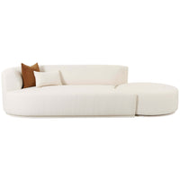 Fickle Boucle 2 Piece Chaise Modular LAF Sofa, Cream