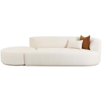 Fickle Boucle 2 Piece Chaise Modular RAF Sofa, Cream