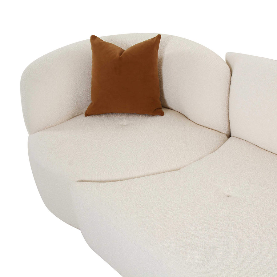 Fickle Boucle 2 Piece Modular RAF Sofa, Cream