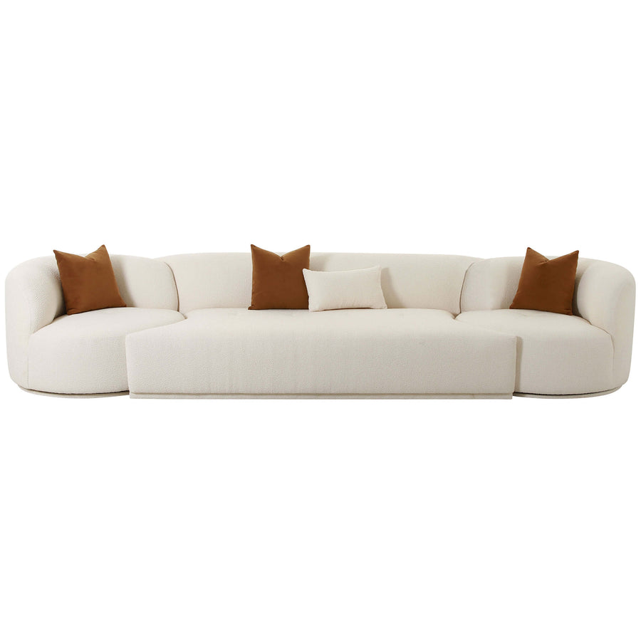 Fickle Boucle 3 Piece Modular Sofa, Cream