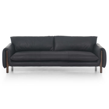 Fleming Leather Sofa, Heirloom Black