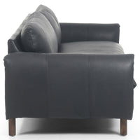 Fleming Leather Sofa, Heirloom Black