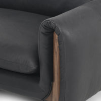 Fleming Leather Sofa, Heirloom Black