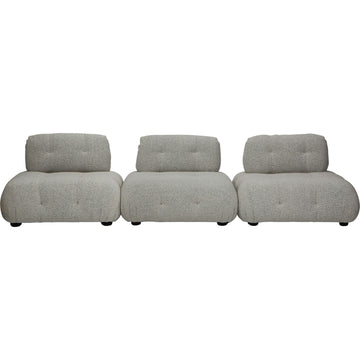 Flow Element Modular Sofa, Silver Boucle