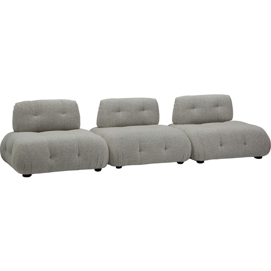 Flow Element Modular Sofa, Silver Boucle