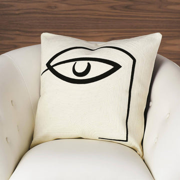 Horus PIllow, Black and White Reversible