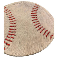 Hair-on-Hide Baseball Coaster, Set of 4