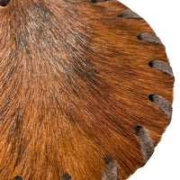 Hair-on-Hide Laced Coaster, Brown, Set of 4