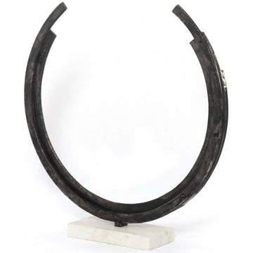 Balceta Circular Sculpture, White Marble