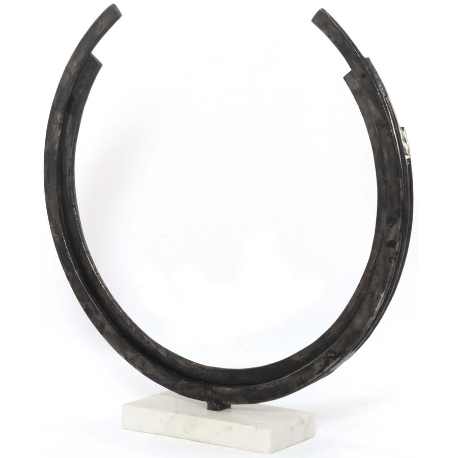 Balceta Circular Sculpture, White Marble