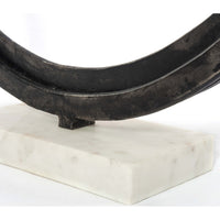 Balceta Circular Sculpture, White Marble