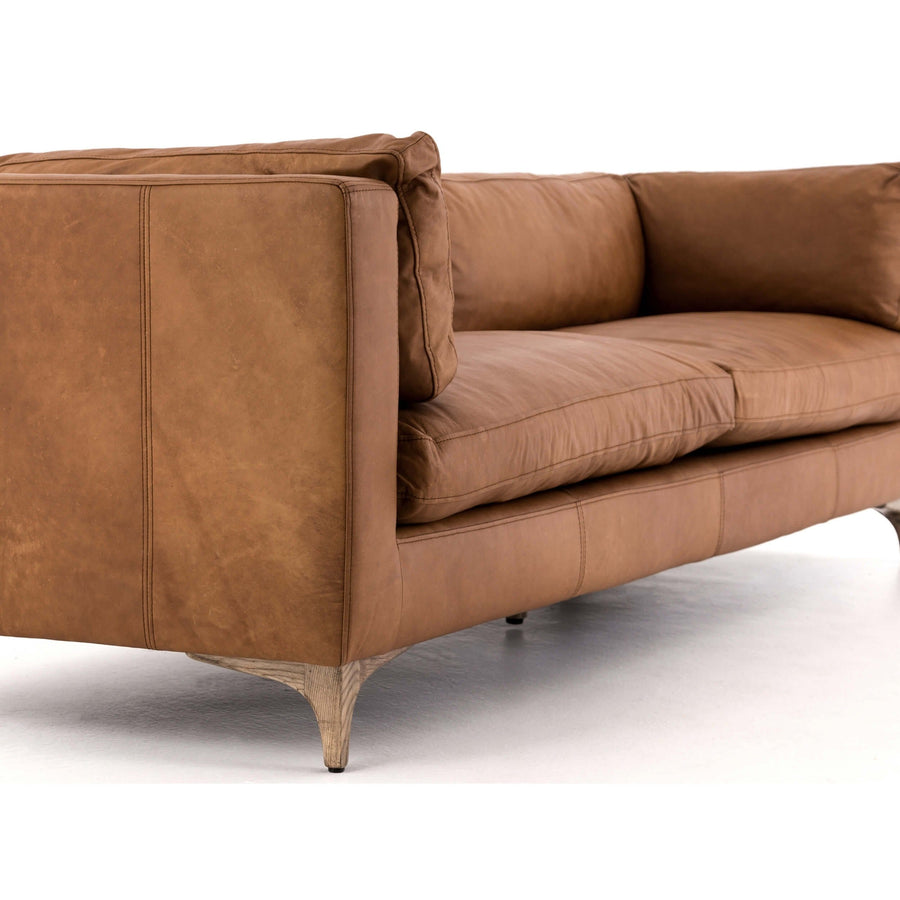 Beckwith Leather Sofa, Natural Washed Camel