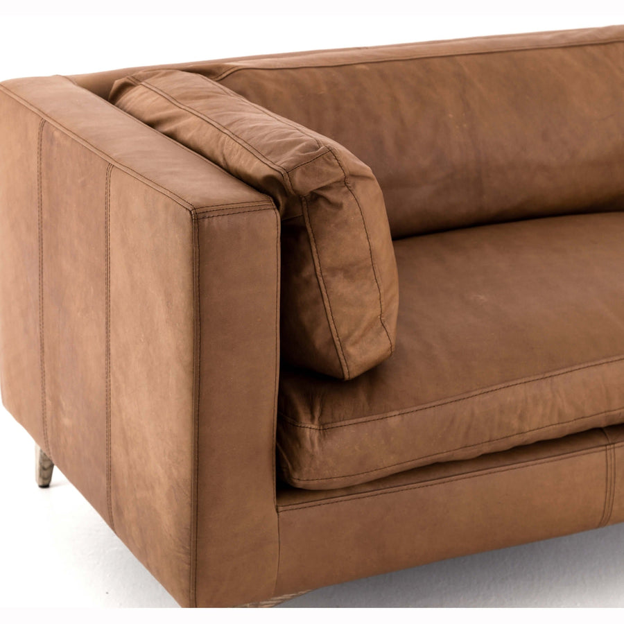 Beckwith Leather Sofa, Natural Washed Camel