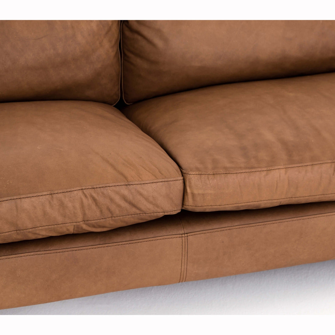 Beckwith Leather Sofa, Natural Washed Camel
