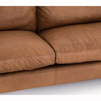 Beckwith Leather Sofa, Natural Washed Camel