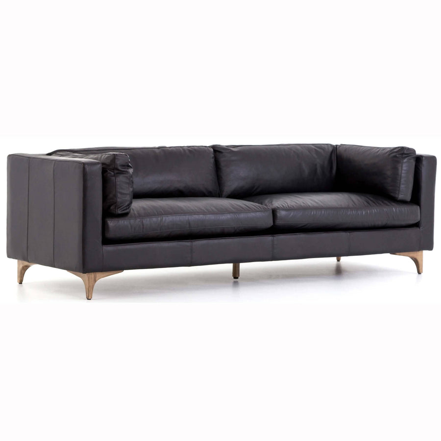 Beckwith Leather Sofa, Rider Black