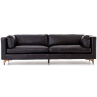 Beckwith Leather Sofa, Rider Black