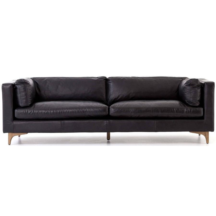 Beckwith Leather Sofa, Rider Black