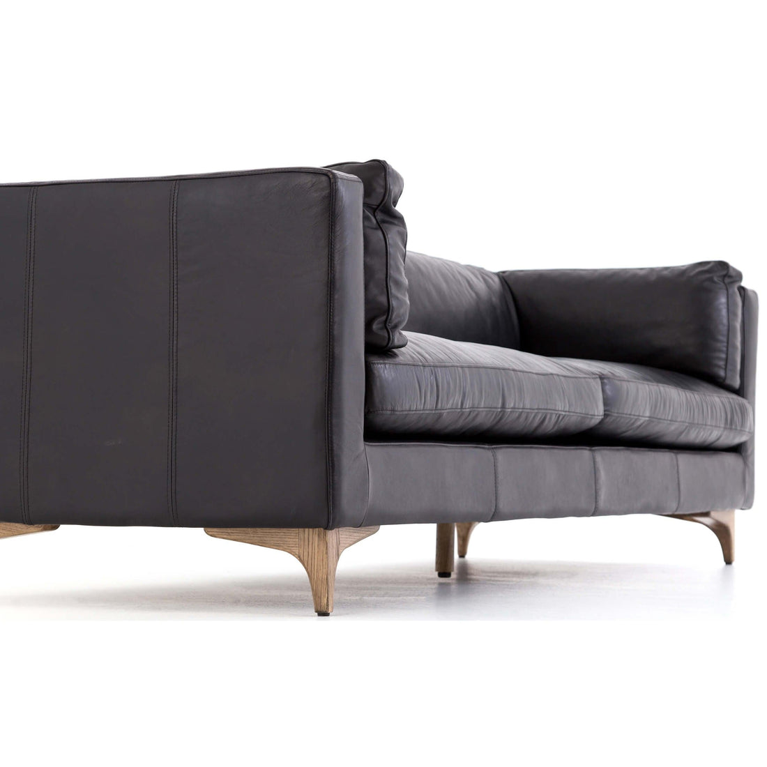 Beckwith Leather Sofa, Rider Black