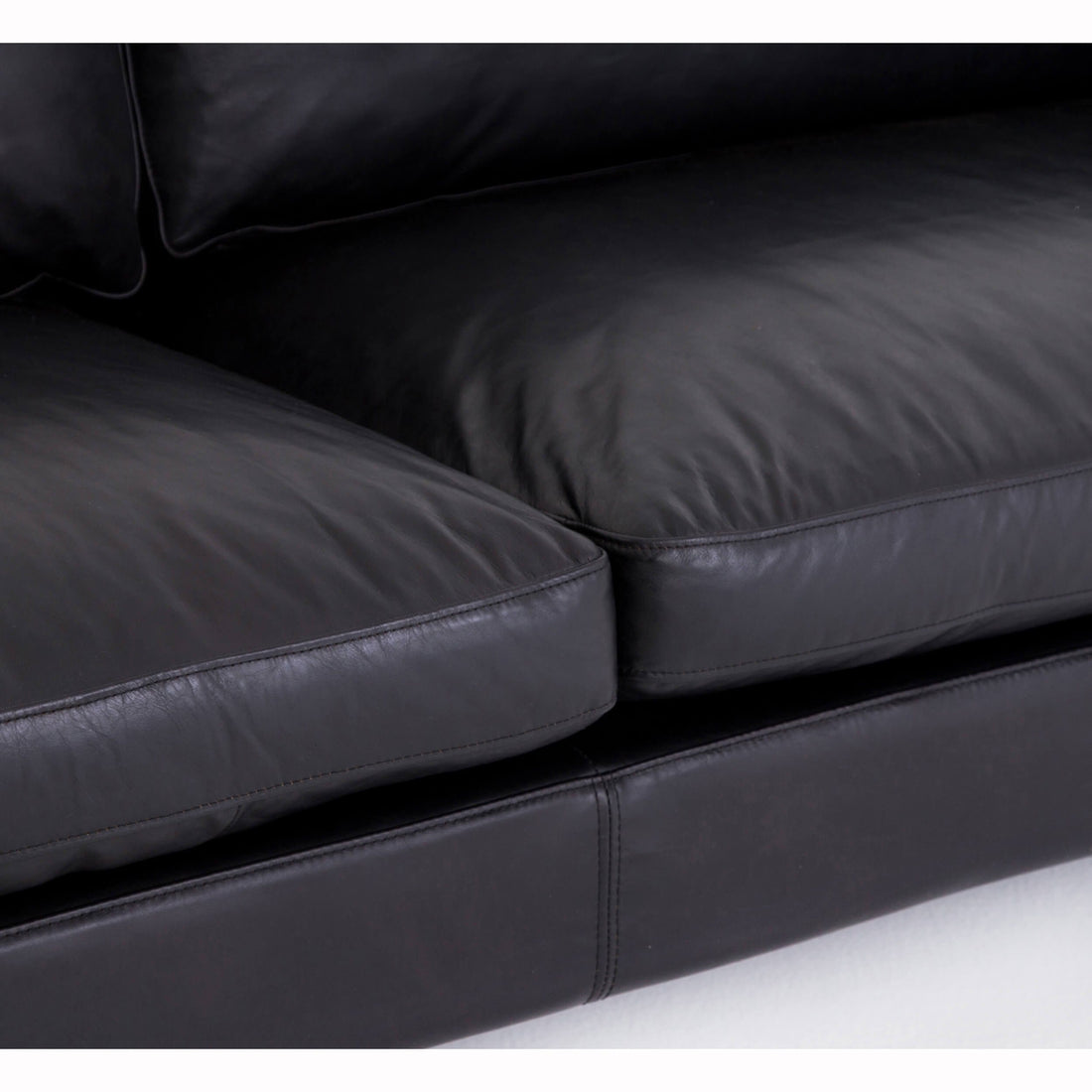 Beckwith Leather Sofa, Rider Black