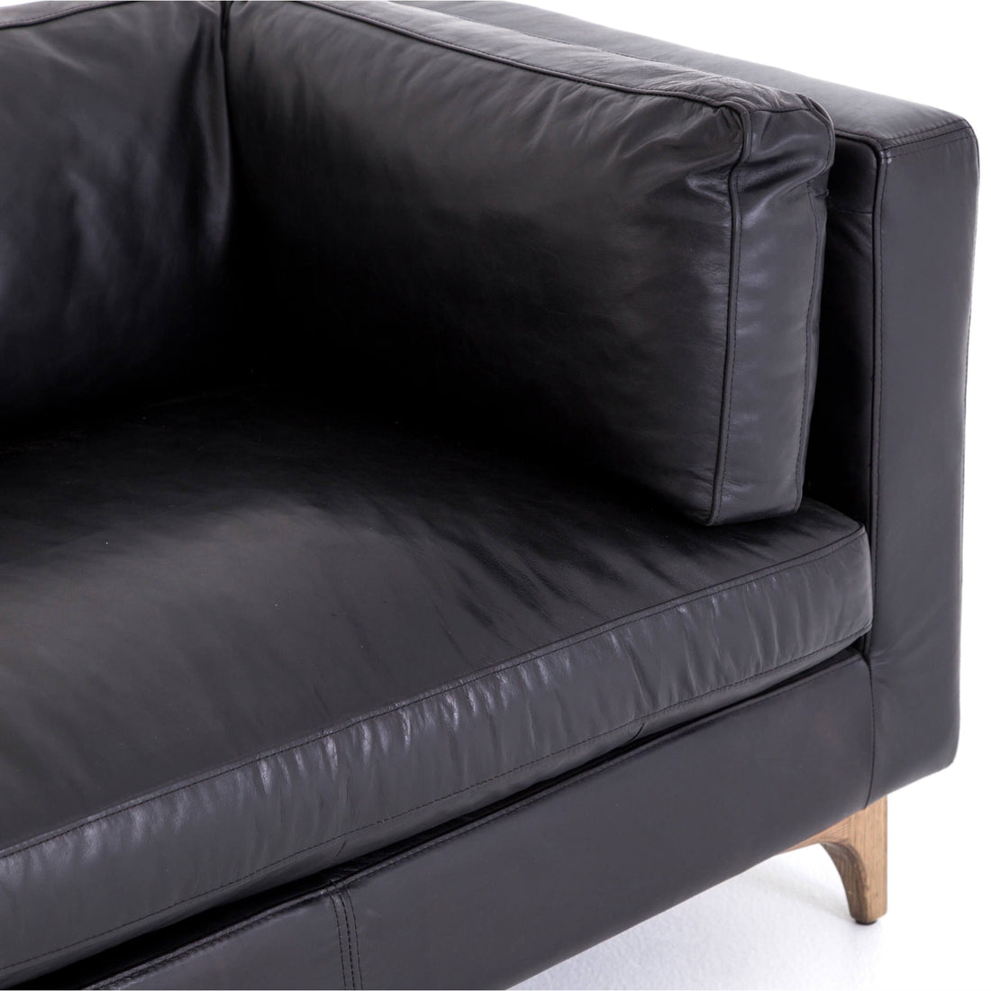 Beckwith Leather Sofa, Rider Black