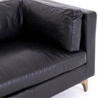 Beckwith Leather Sofa, Rider Black