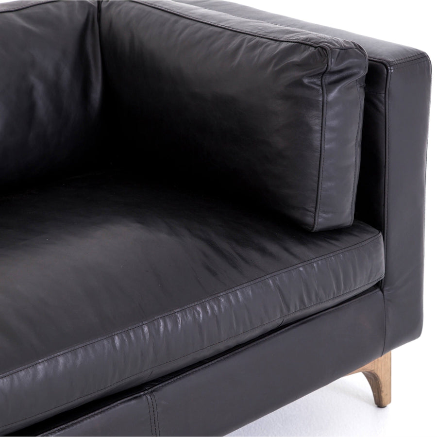 Beckwith Leather Sofa, Rider Black