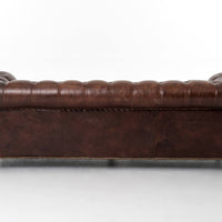 Conrad 96" Leather Sofa, Vintage Cigar