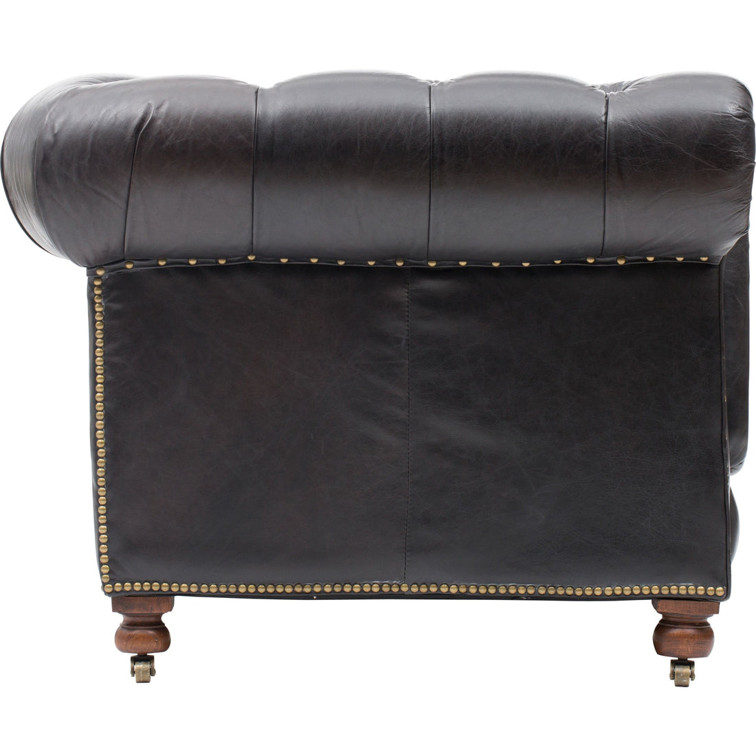 Conrad 96" Leather Sofa, Rider Black