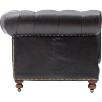 Conrad 96" Leather Sofa, Rider Black