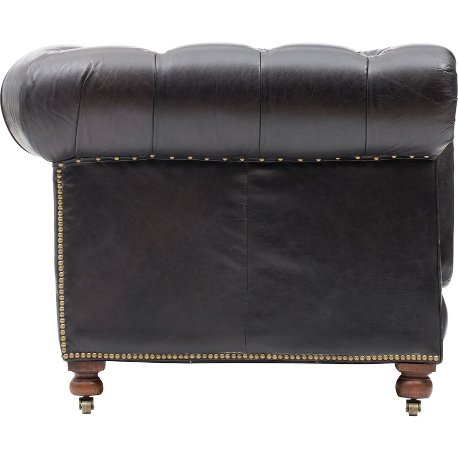 Conrad 96" Leather Sofa, Rider Black