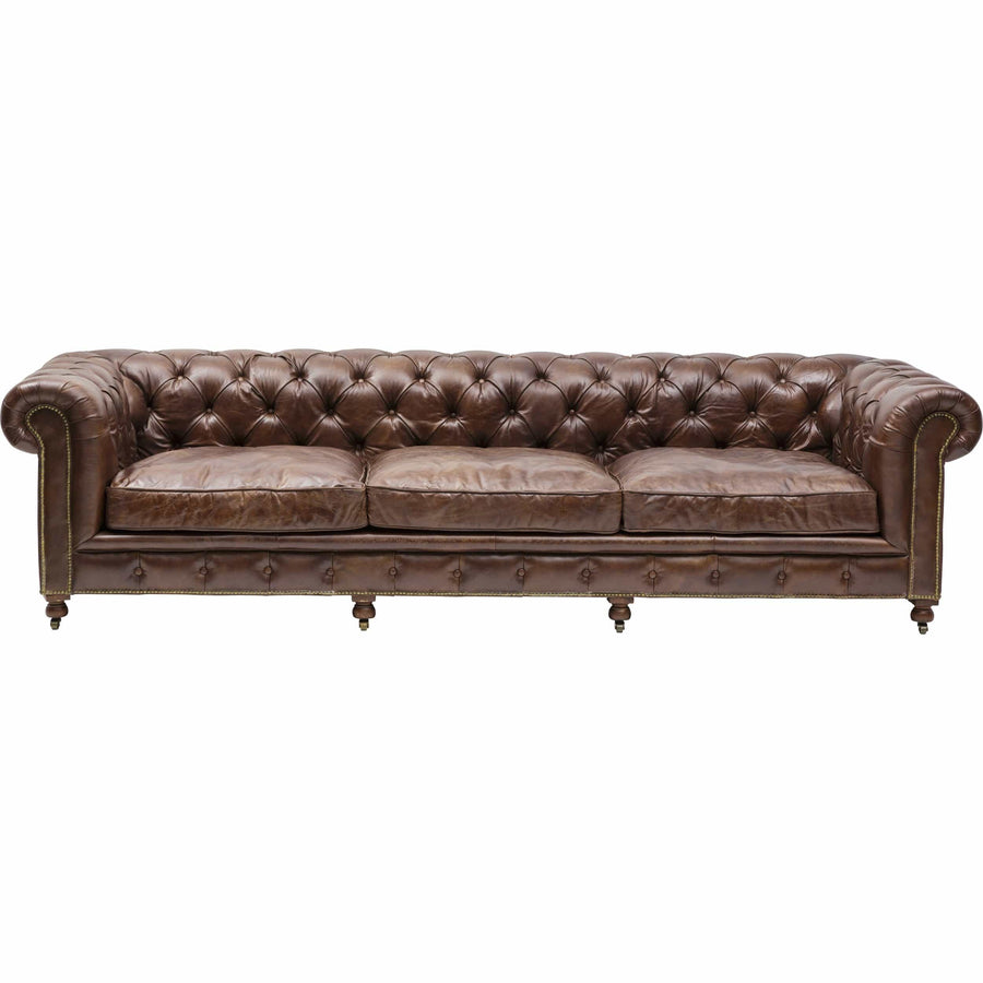 Conrad 118" Leather Sofa, Cigar