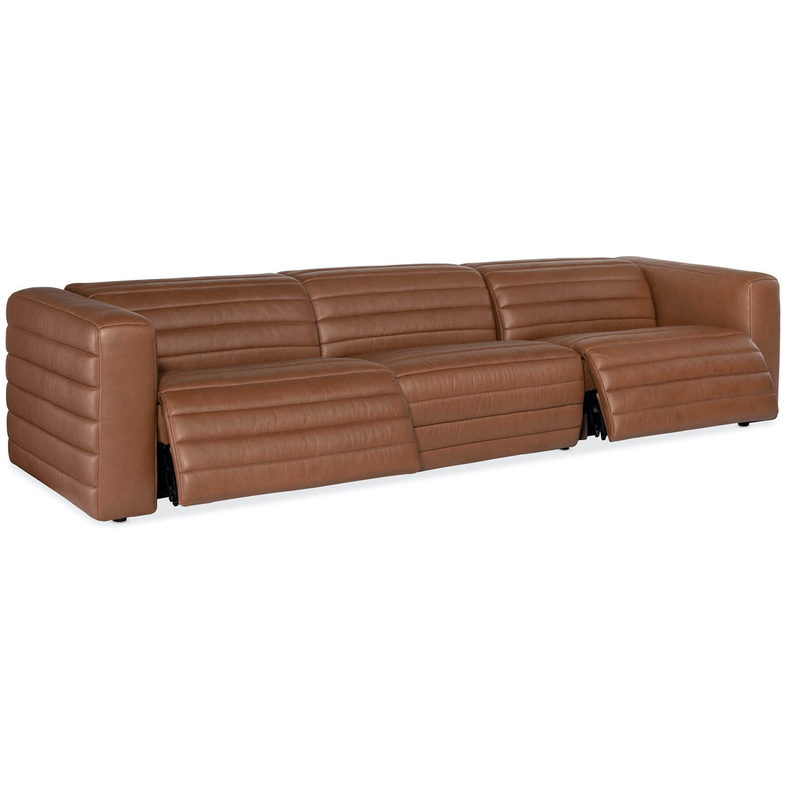 Chatelain Leather Power Sofa, Rangers Oiled Timber